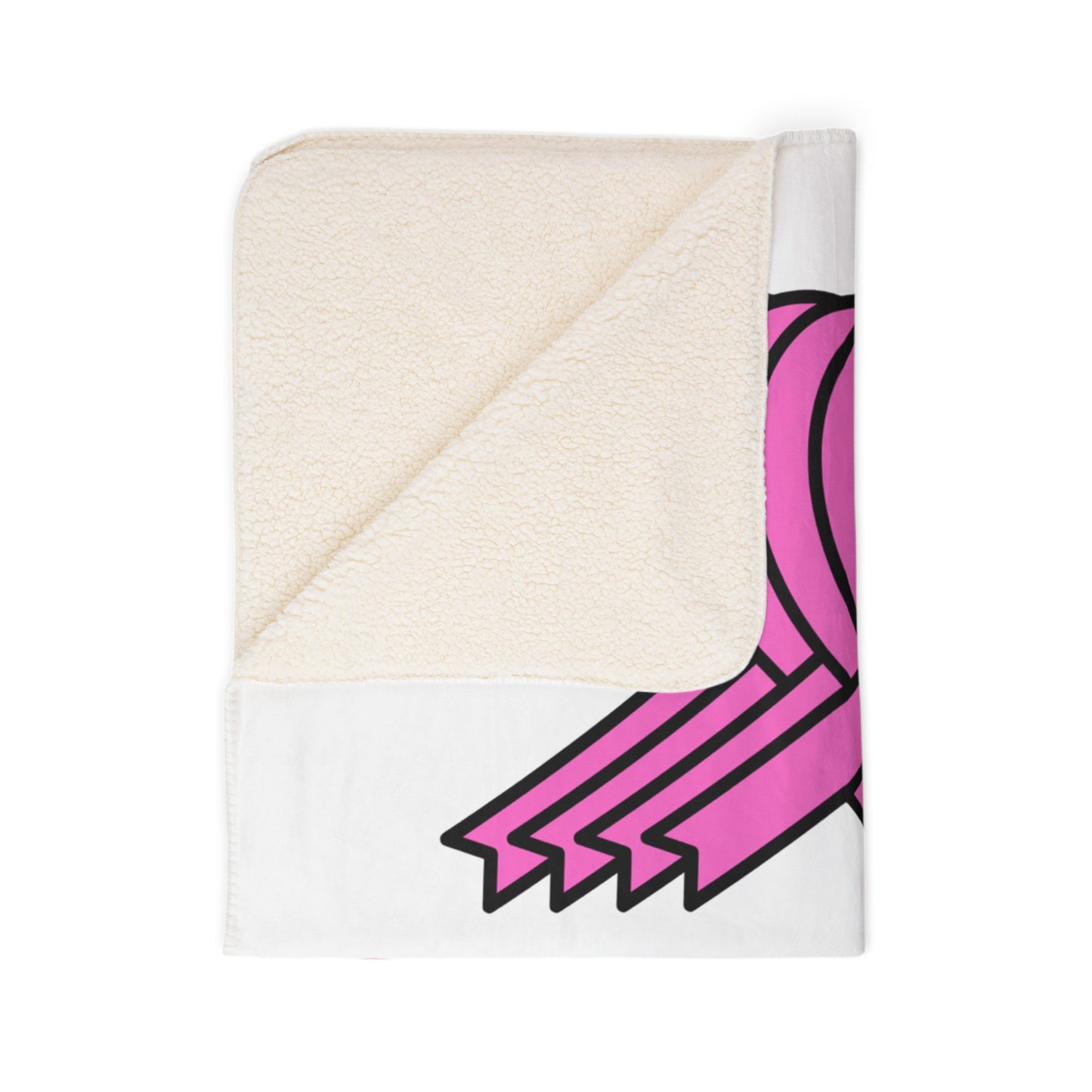 Survivor Triple Negative Breast Cancer Fleece Sherpa Blanket — Personalized Date