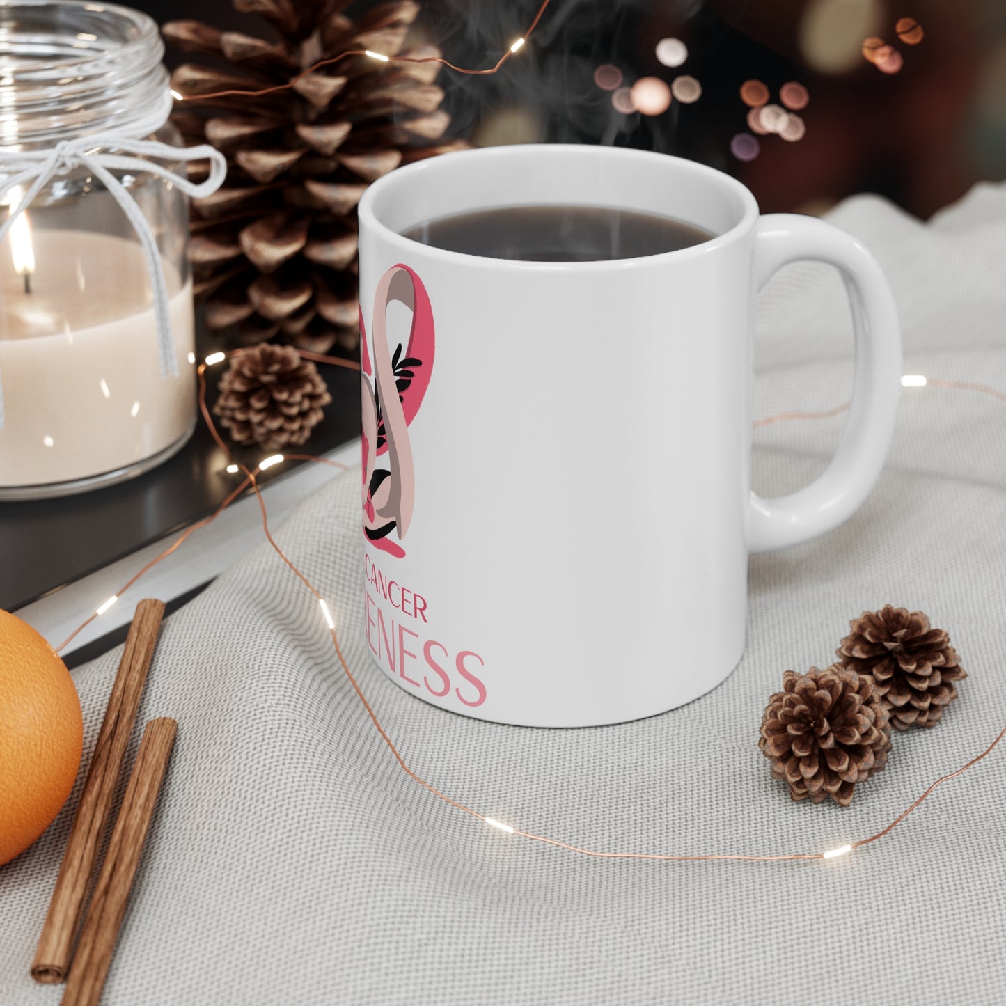 Breast Cancer Awareness Mug — Pink Ribbon Support 11oz