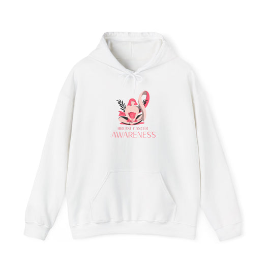 Breast Cancer Awareness Hoodie — Pink Ribbon Floral 'Hope, Love, Awareness'