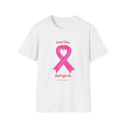 Breast Cancer Awareness T-Shirt — "Keep Calm And Fight On" Pink Ribbon Tee
