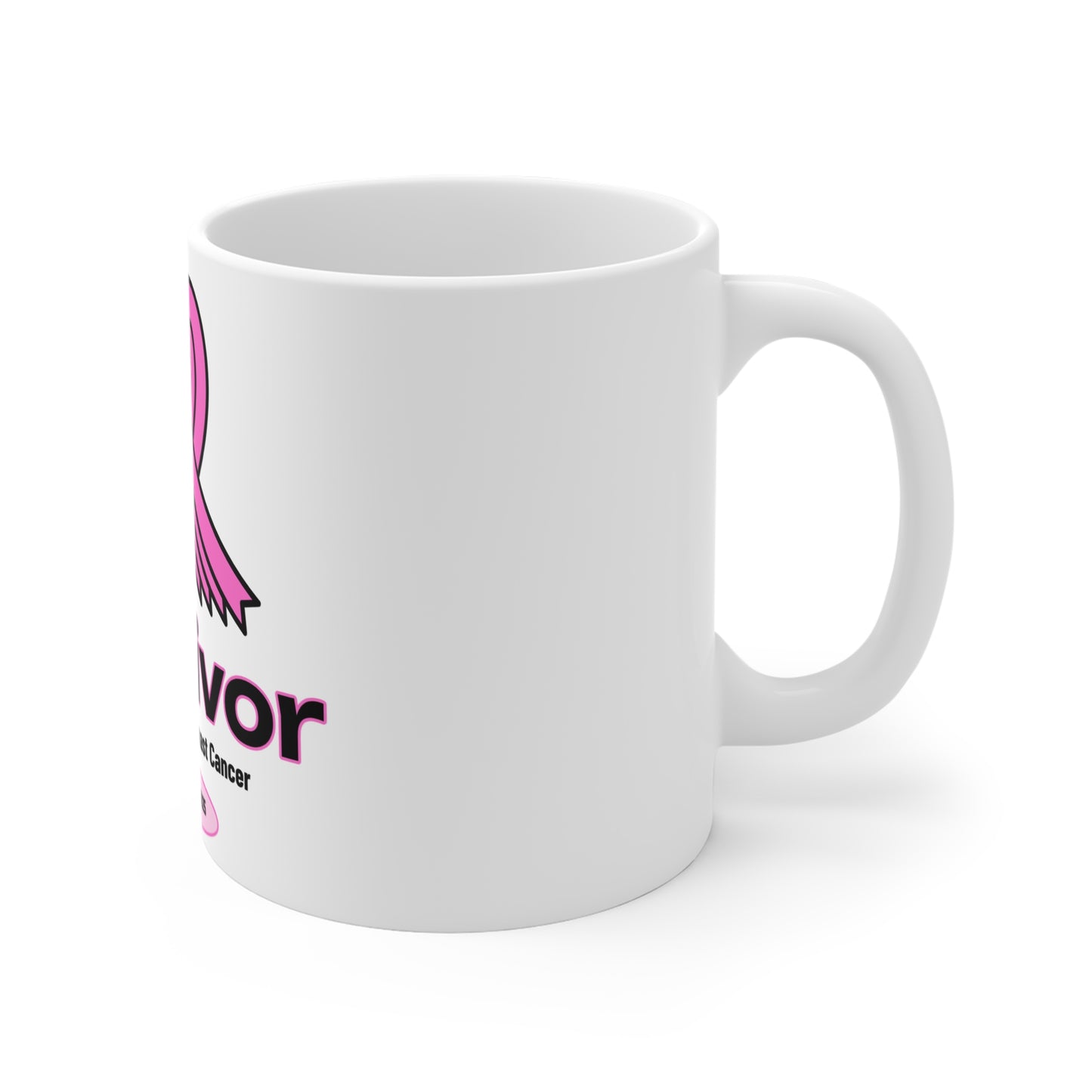 Survivor Triple Negative Breast Cancer Mug — Personalized Date Awareness Gift
